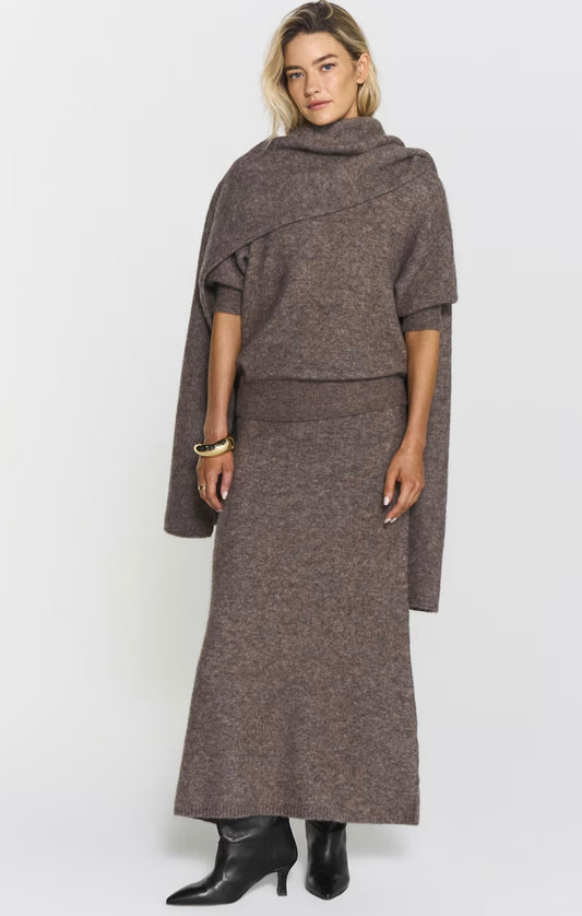 Israa Knitted Skirt dk truffle