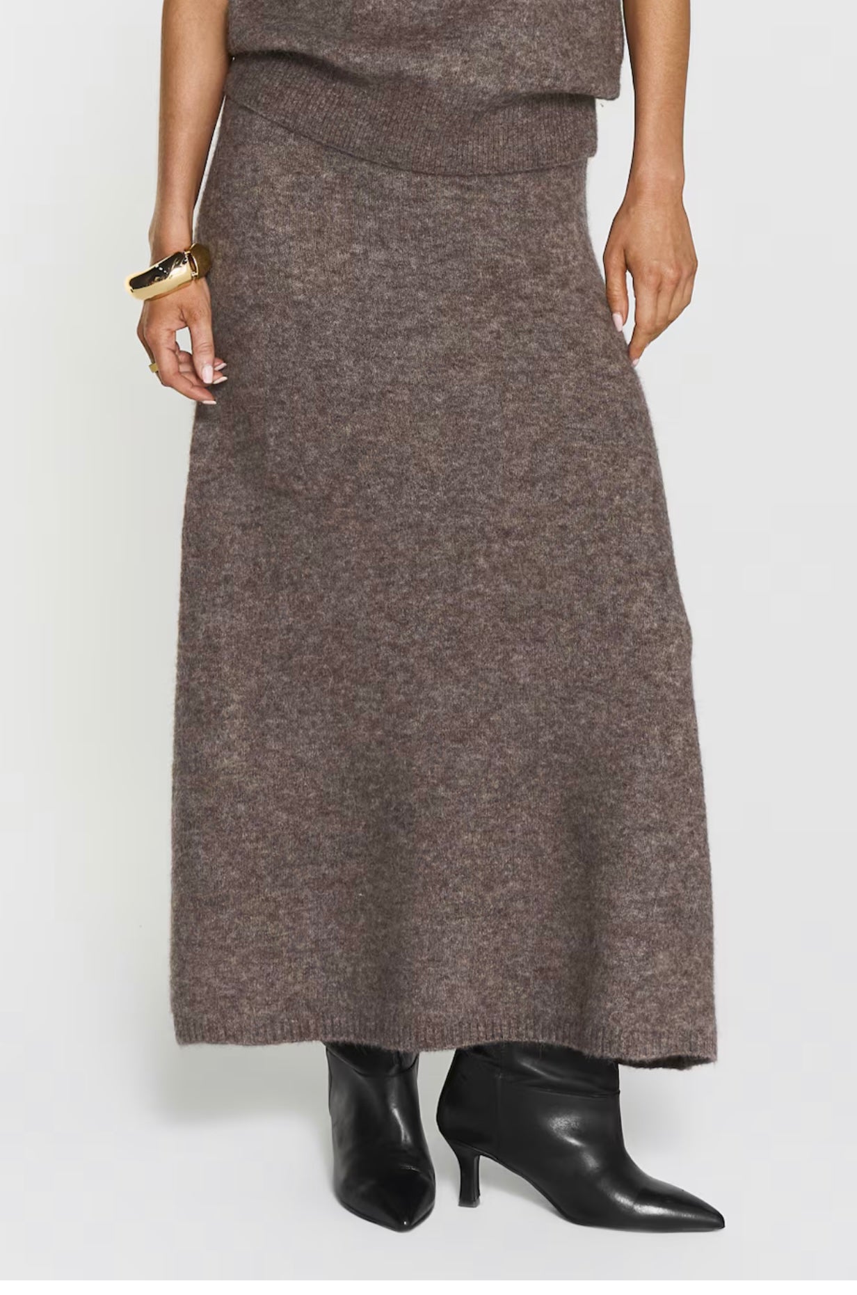 Israa Knitted Skirt dk truffle