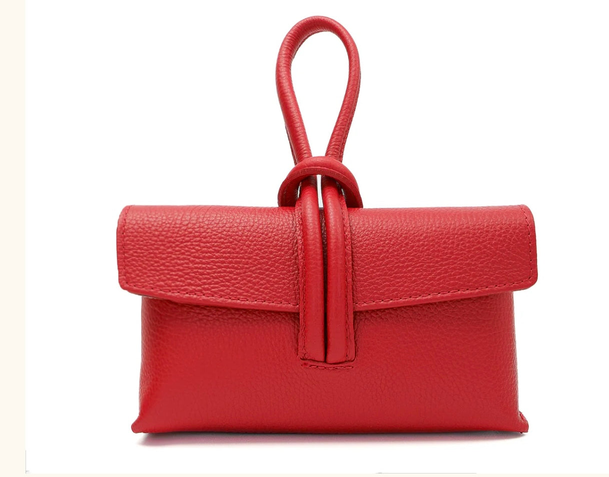 LEATHER BAG "BARLETTA", RED