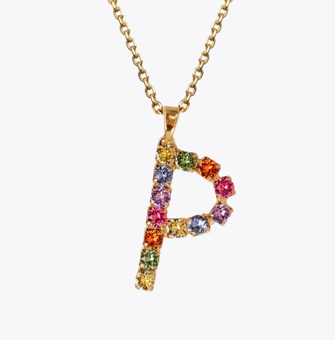 Letter Necklace P / Rainbow Combo