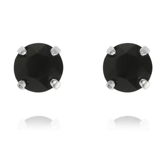 Classic Stud Earrings Silver Jet