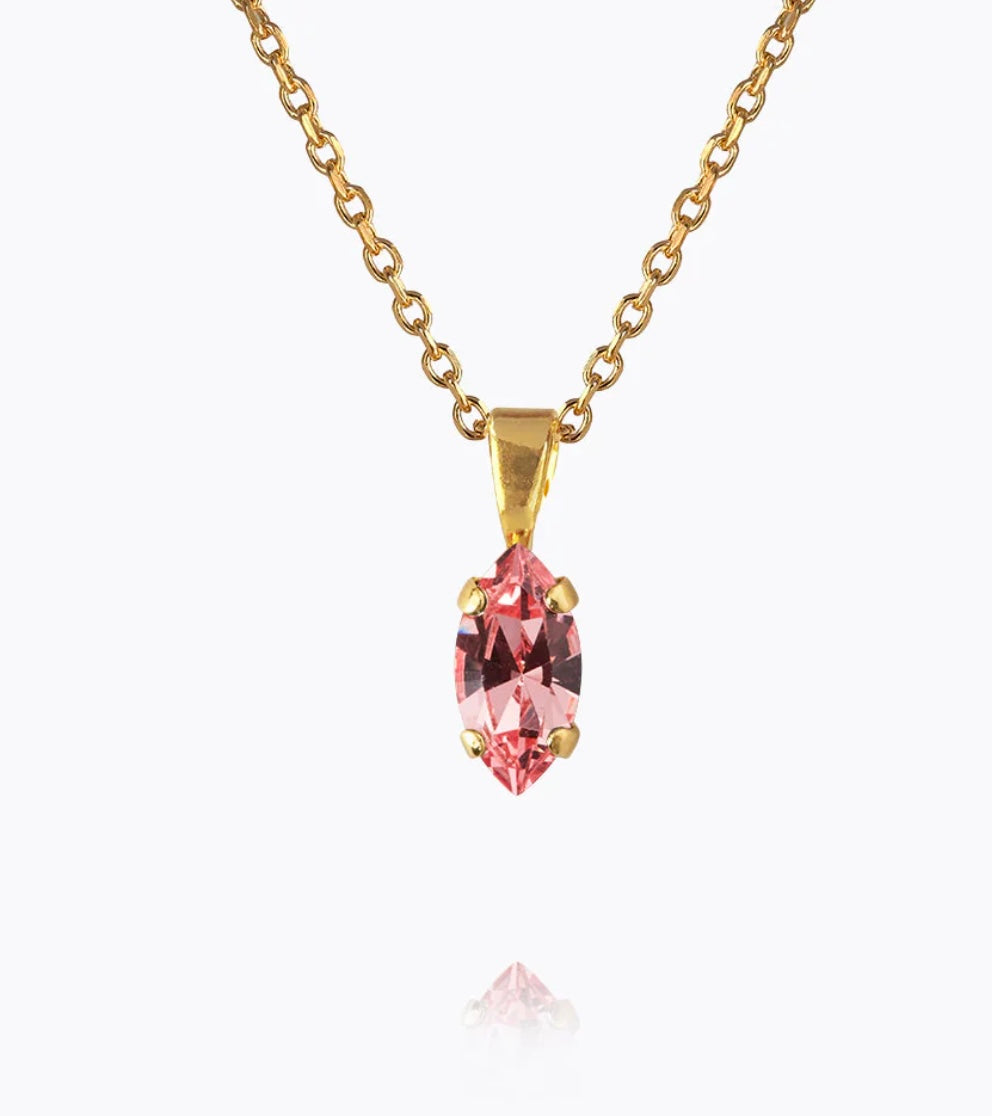 Petite Navette Necklace / Light Rose