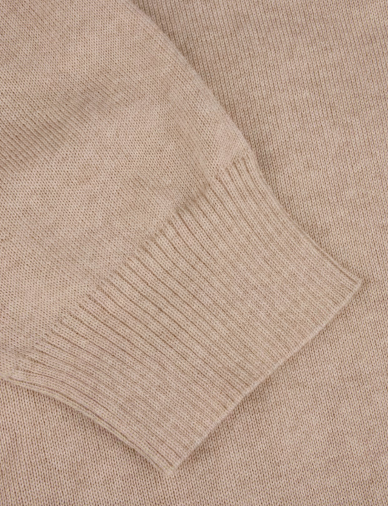 Merinoulltröja half zip Light beige