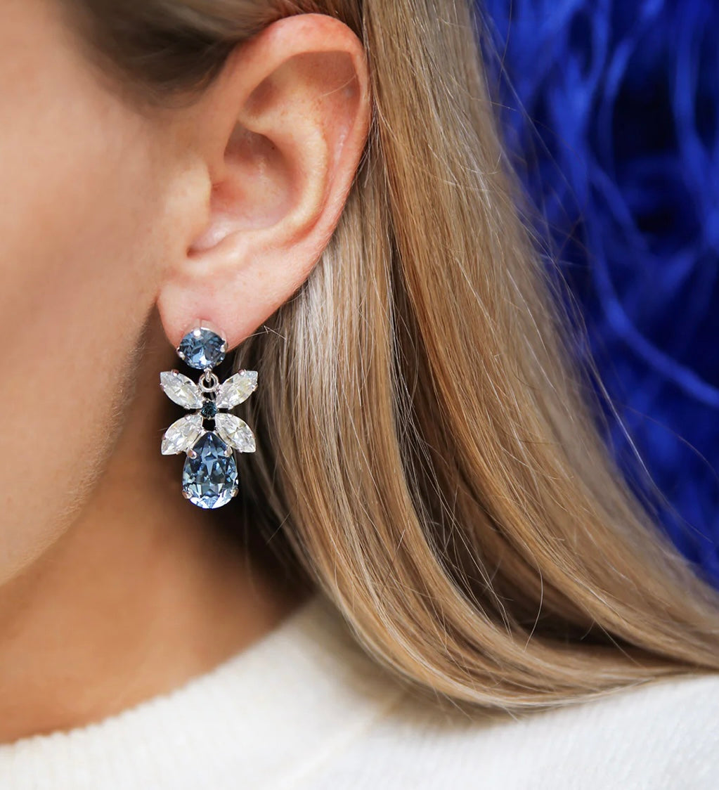 Mini Dione Earrings / Denim Blue + Blue Shade