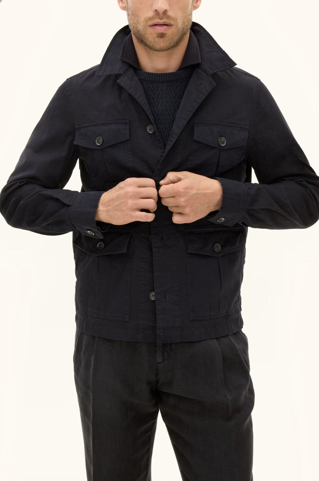 REGULAR FIT SAFARI OVERSHIRT BOMULLSSTRETCH