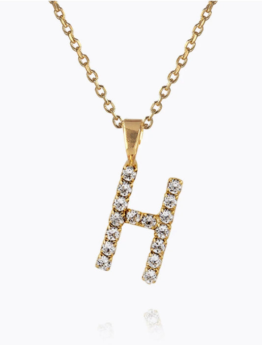 Mini Letter H Gold/Crystal