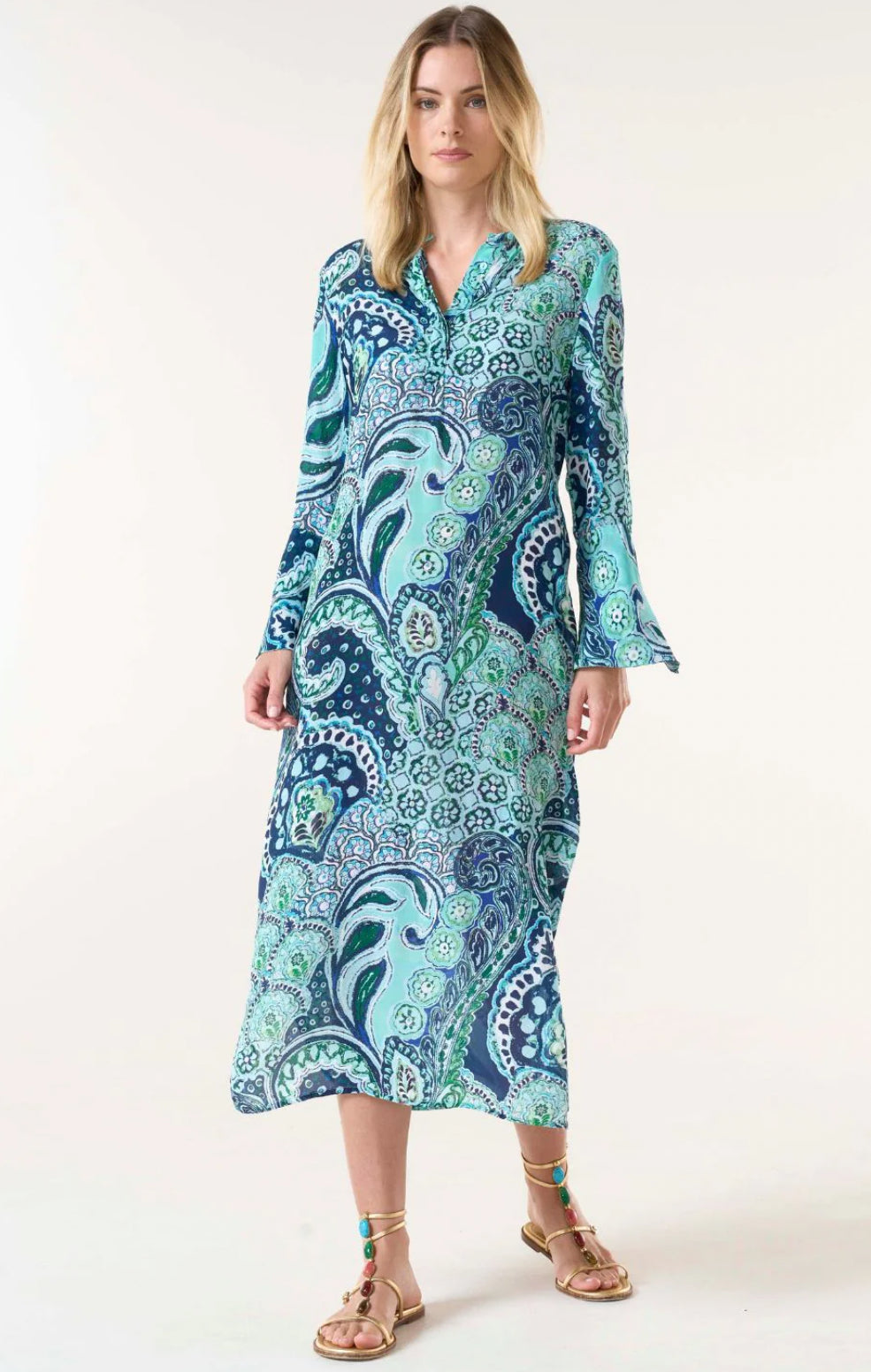 LONG GENIE DRESS BRAZIL BLUE