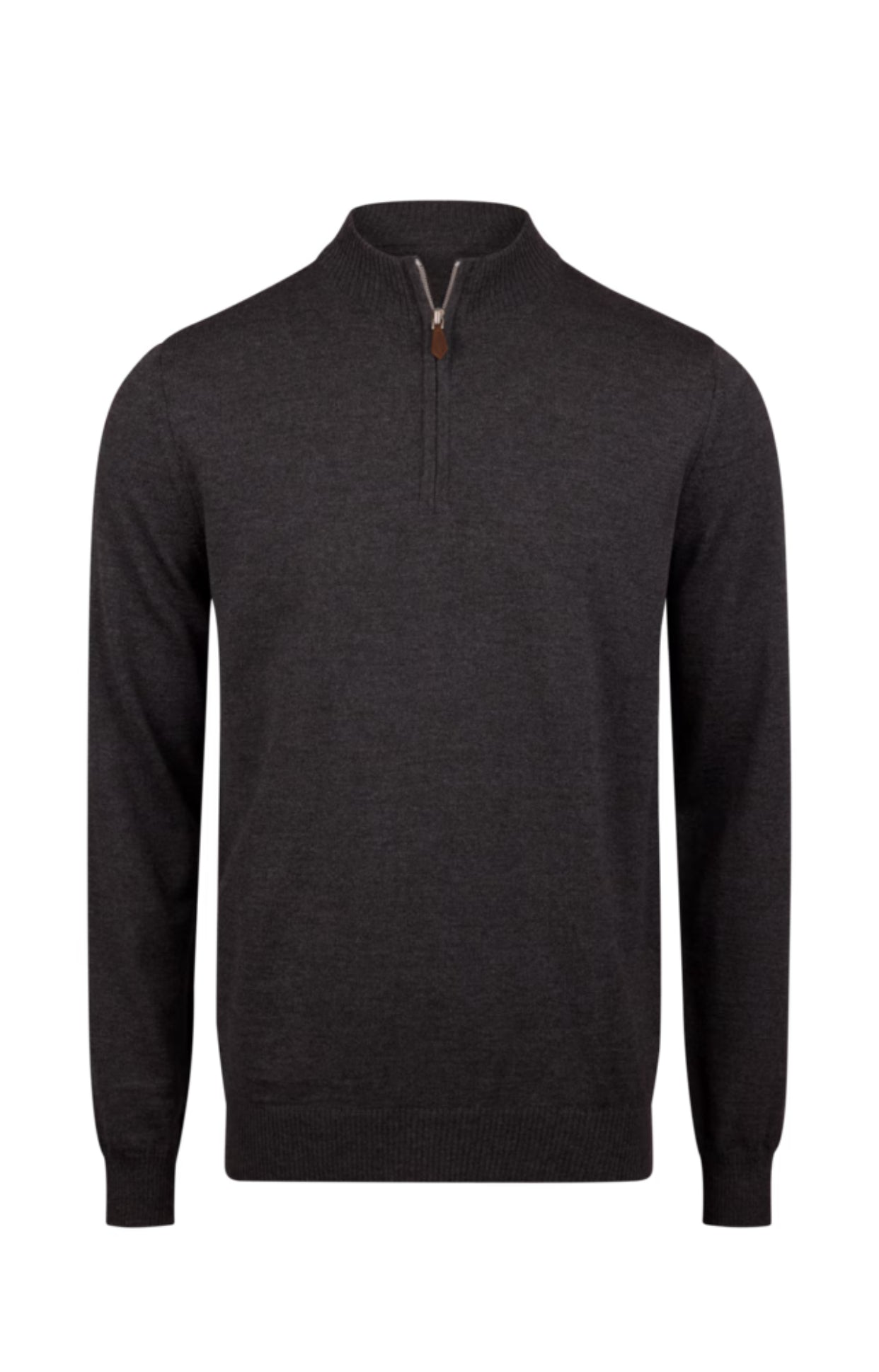 Merinoulltröja half zip Dark Grey