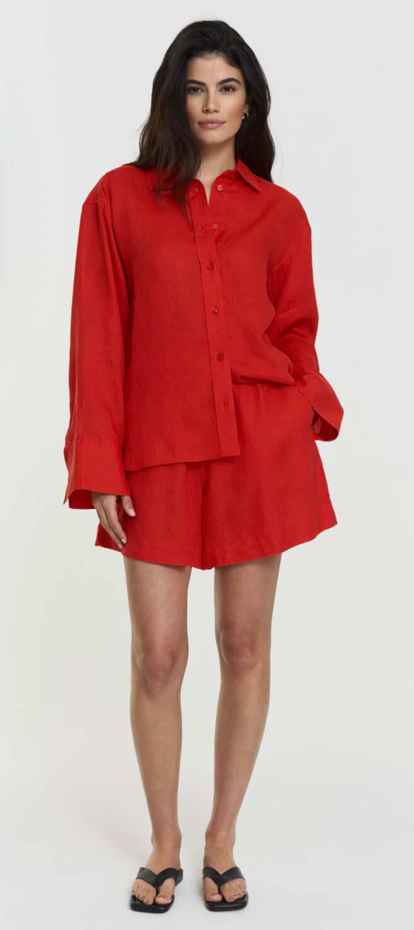 Twist & Tango Melody Linen Shorts poppy red