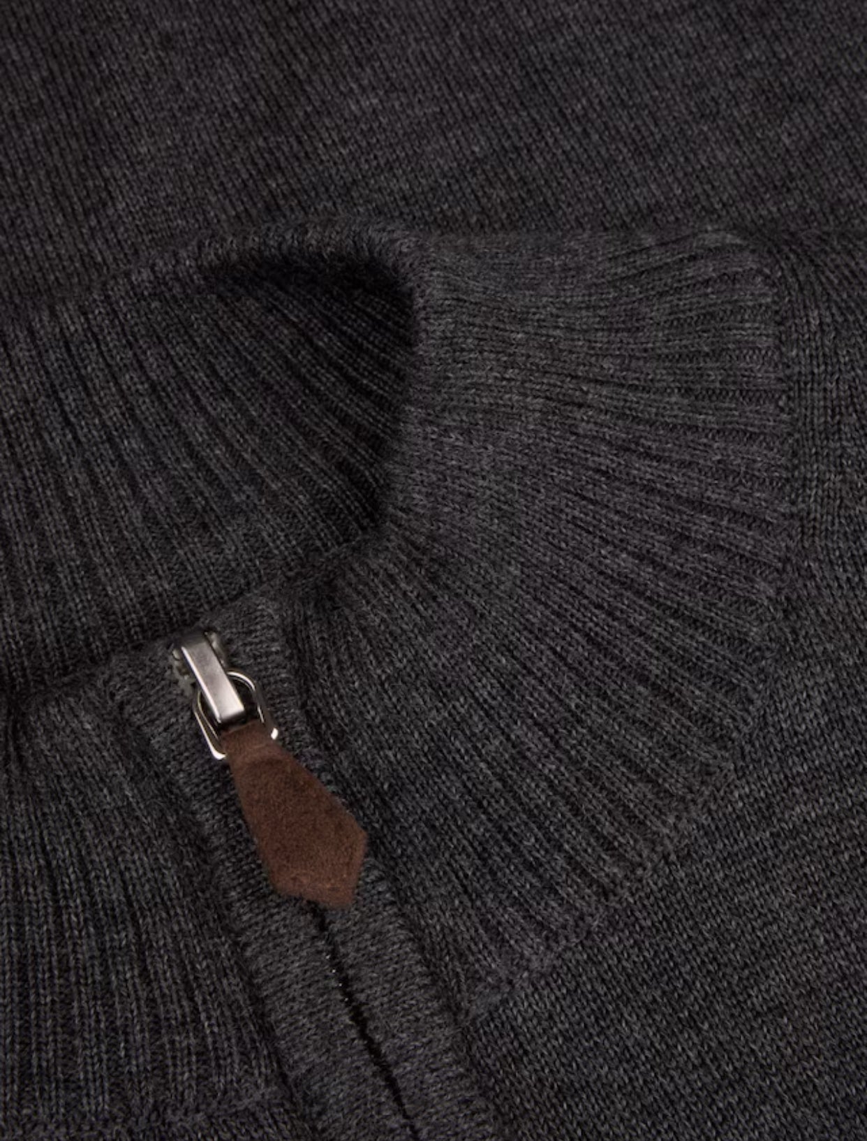 Merinoulltröja half zip Dark Grey