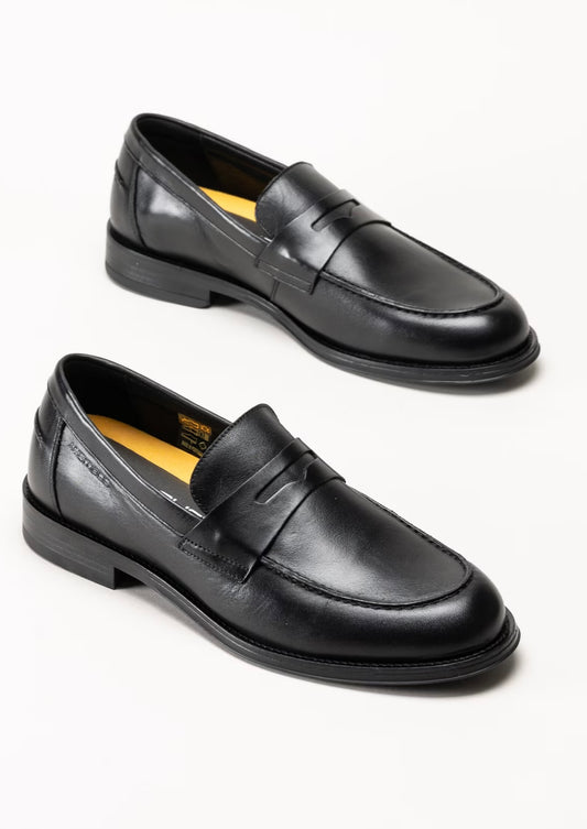 AMBITIOUS - SVARTA PENNYLOAFERS I SKINN