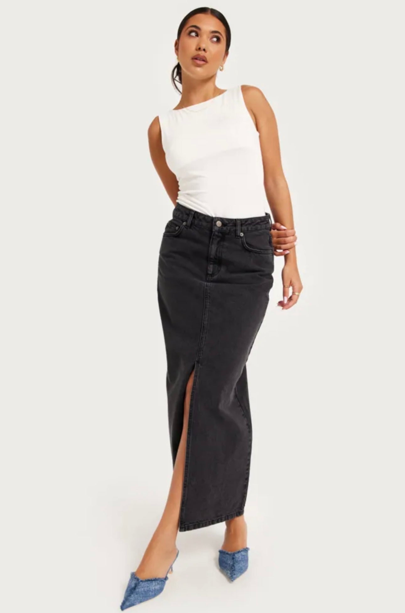 Frankie D denim skirt Neo Noir