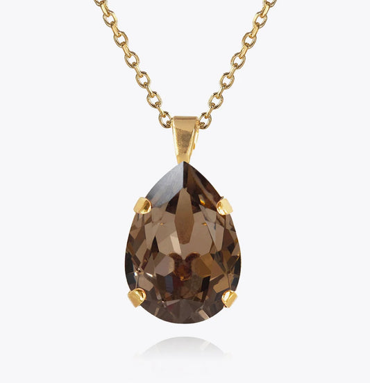 Classic Drop Necklace Black Diamond Gold