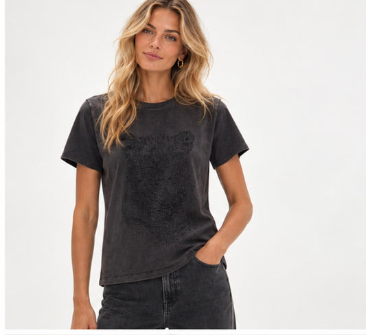 Lola Casademunt- Leopard Graphic T-shirt Black