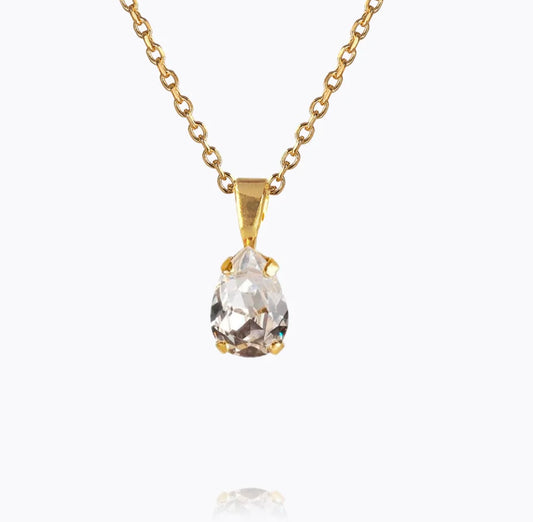 Petite Drop Necklace Crystal