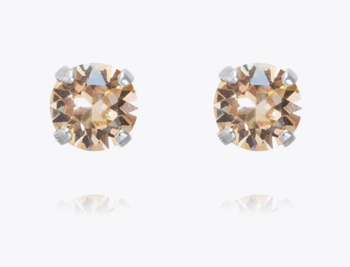 Classic Stud Earrings Silver/ Silk