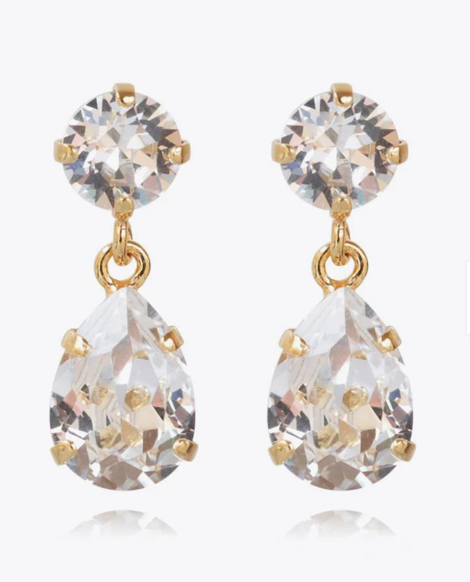 Mini drop Earring Crystal Gold