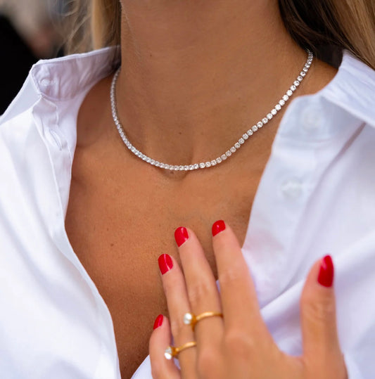 Mini Zara Necklace Rhodium