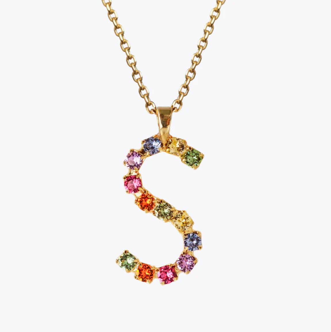 Letter Necklace S / Rainbow Combo