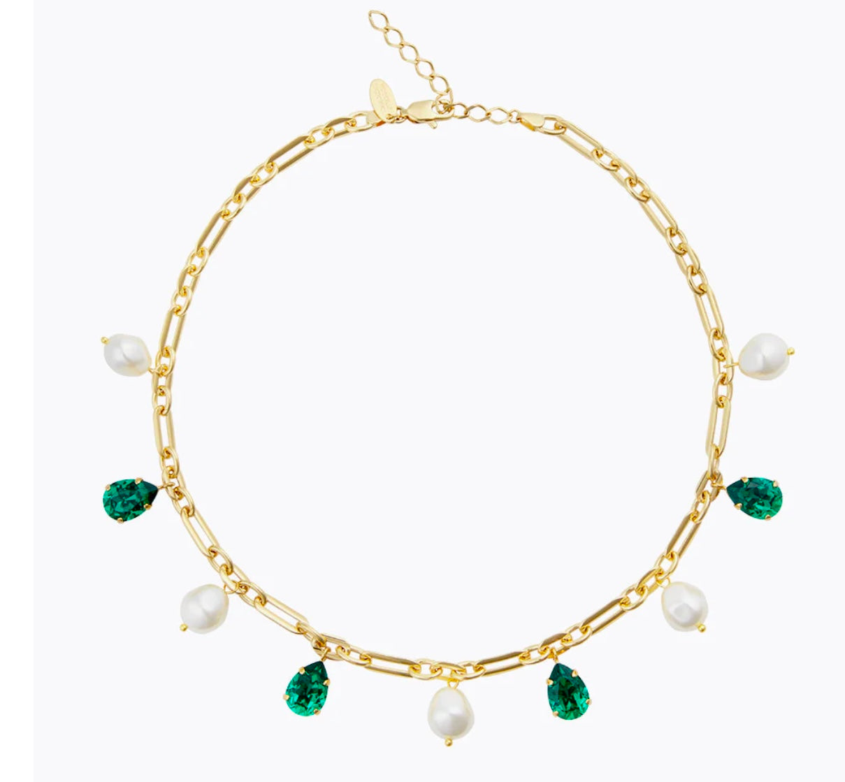 Ayra Necklace / Pearl + Majestic Green