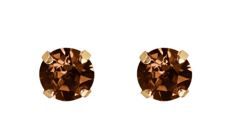 Classic Stud Earrings smoked Topaz