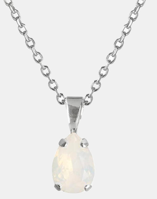 Petite Drop Necklace / white opal
