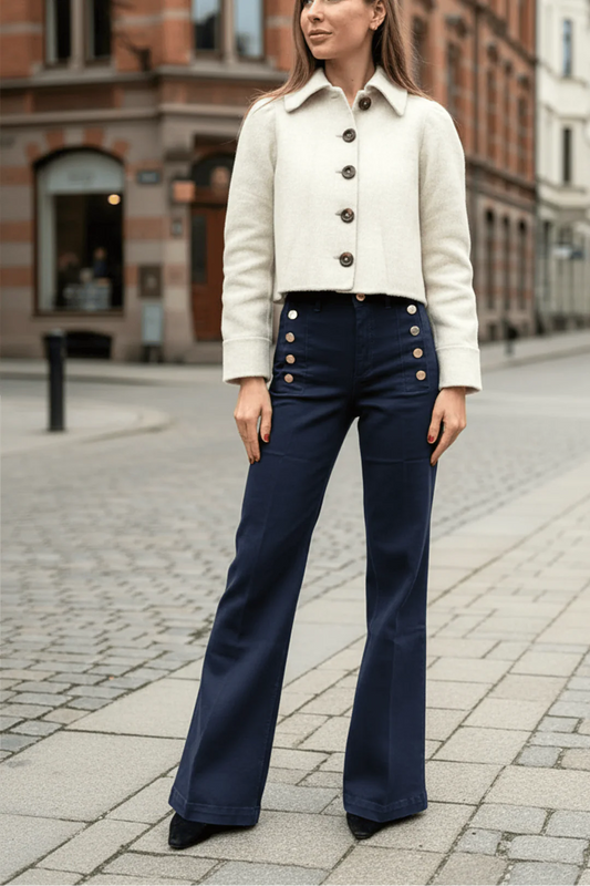 Giudith Jeans Med Knappar Mörkblå
