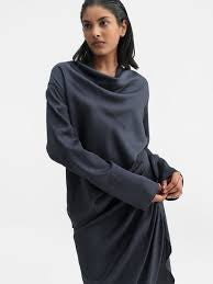 Ahlvar Zia Silk Blouse Blue grey