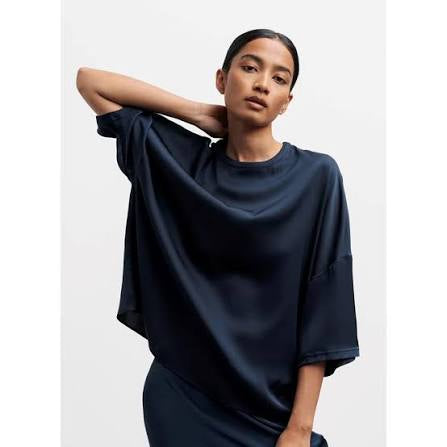 Ahlvar Thess Silk Tee Blue grey