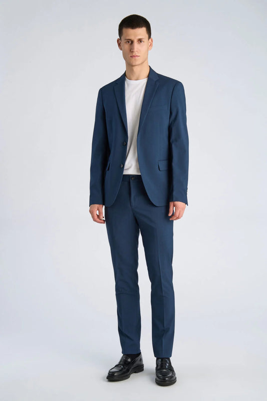 Lindbergh Plain mens suit blue melange