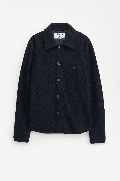 Boiled wool shirt jacket