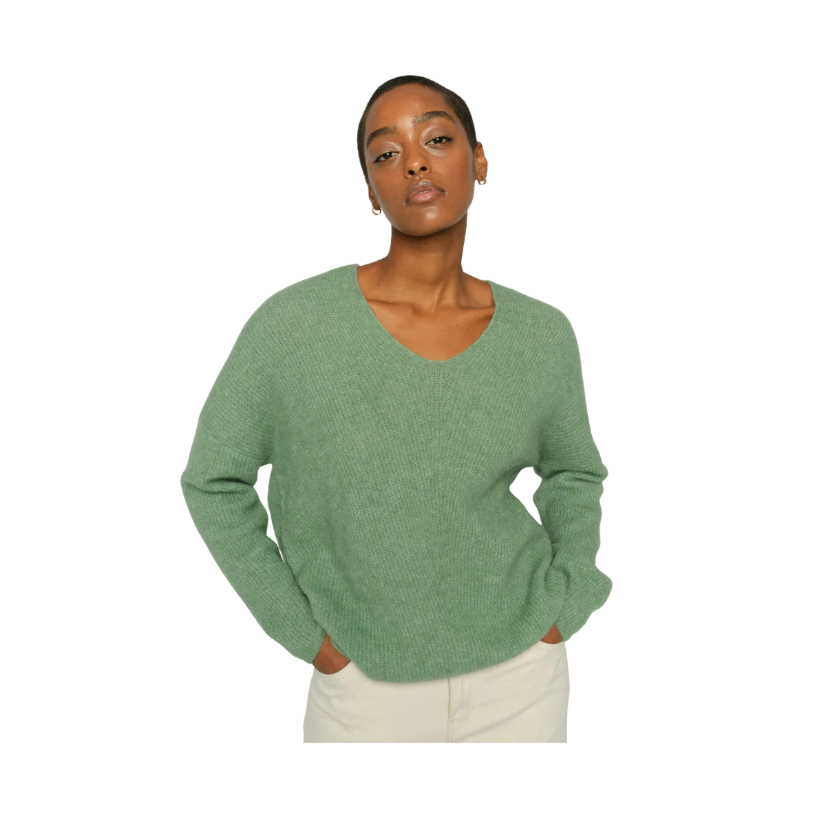 Mos mosh Thora V-neck turf green