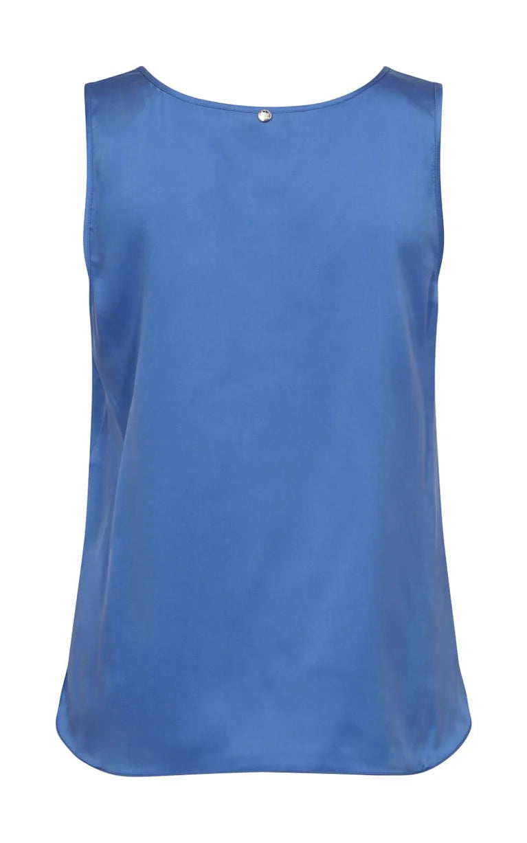 Mos mosh Astrid V-Neck Silk Tank Top in Ultramarine