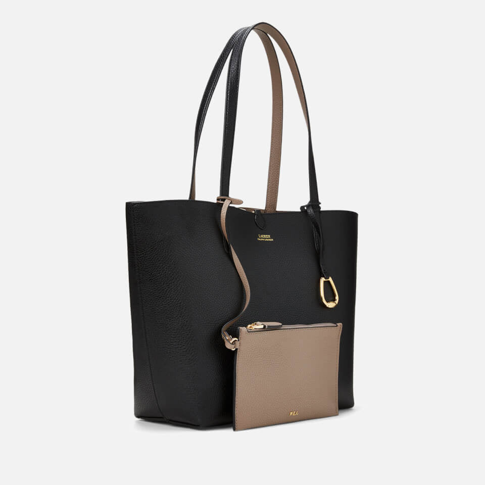 Reversible tote medium black/taupe