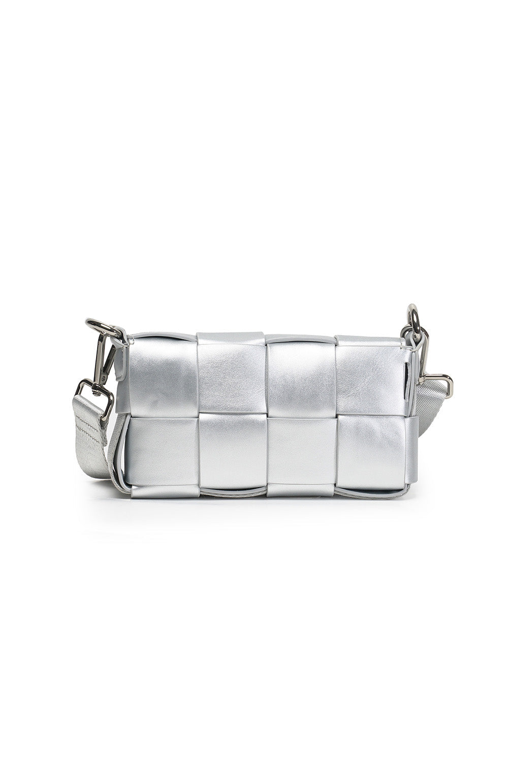 iPhone bag braided strap silver