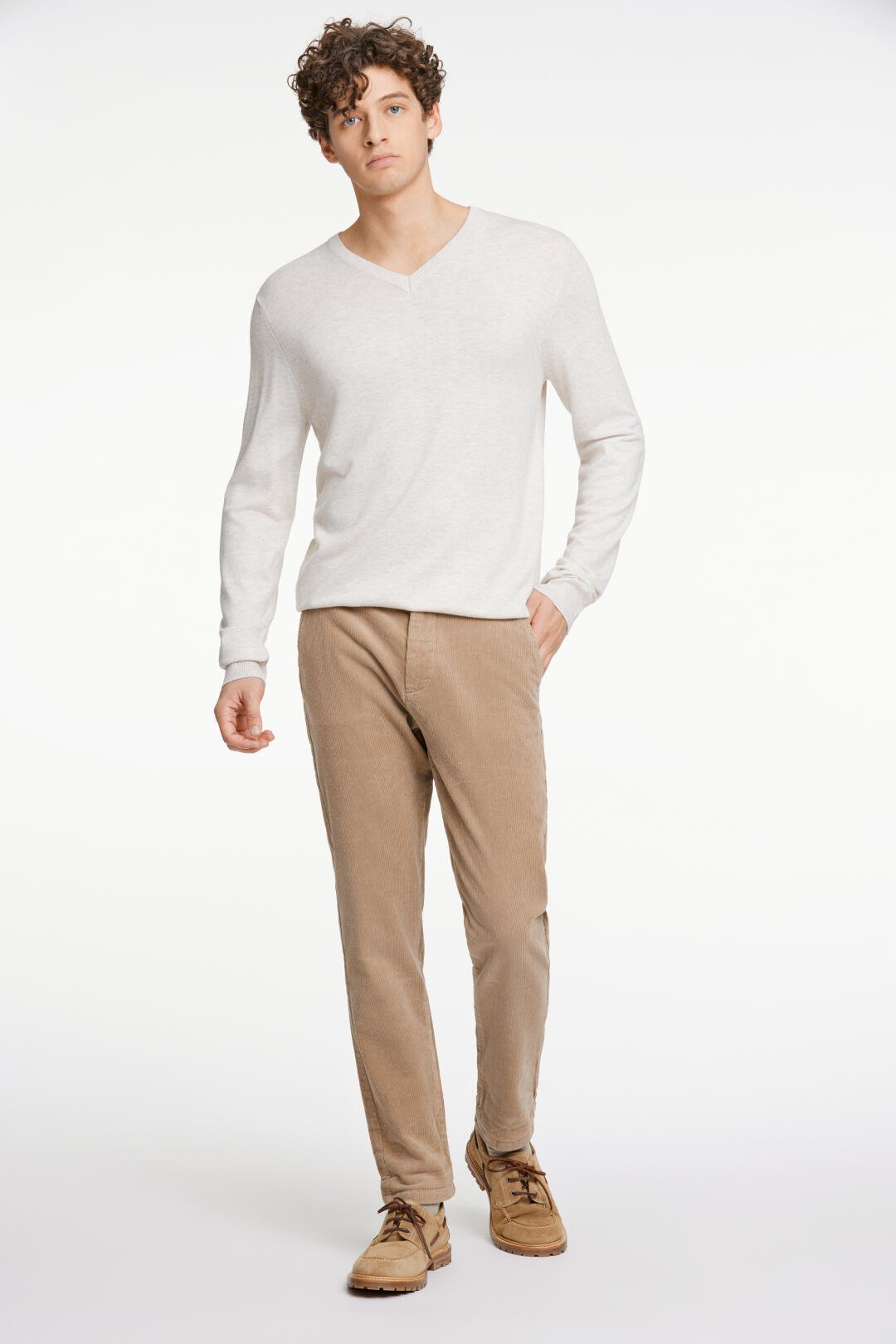 Cropped corduroy pants