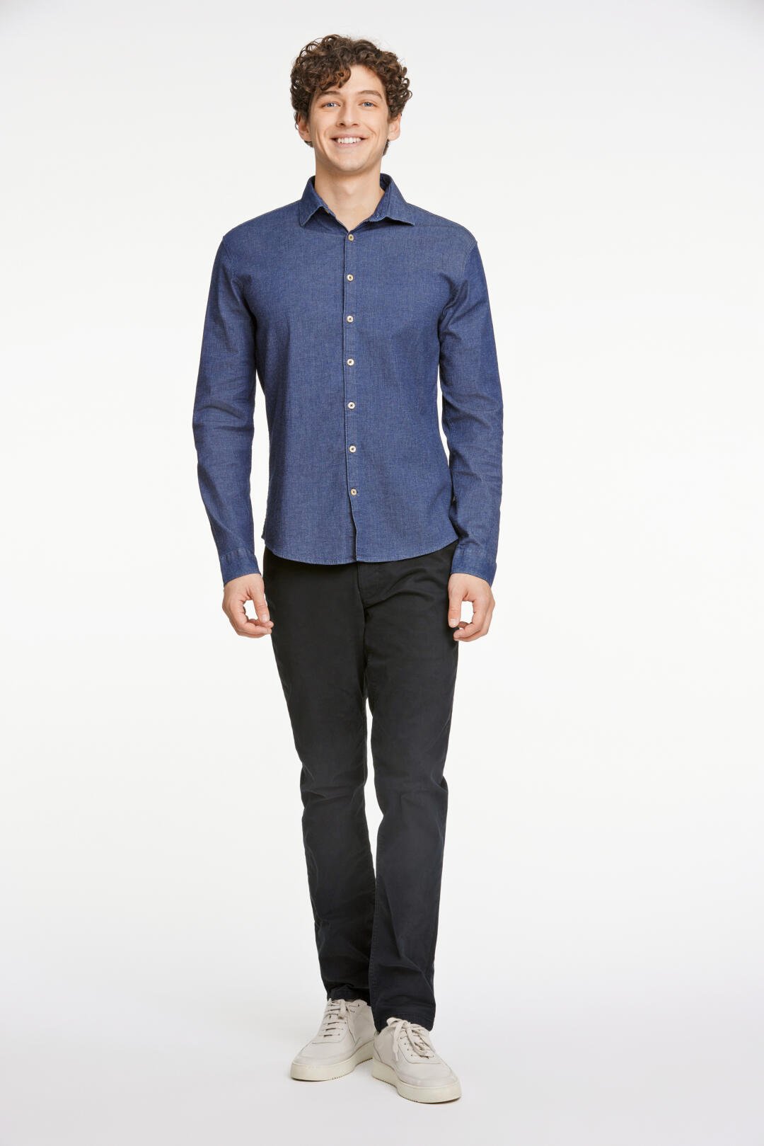 Soft indigo stretch shirt