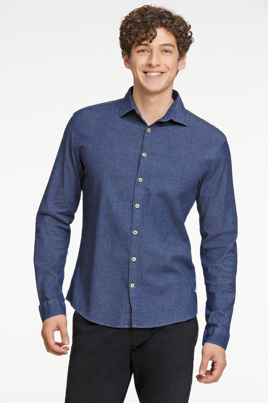 Soft indigo stretch shirt