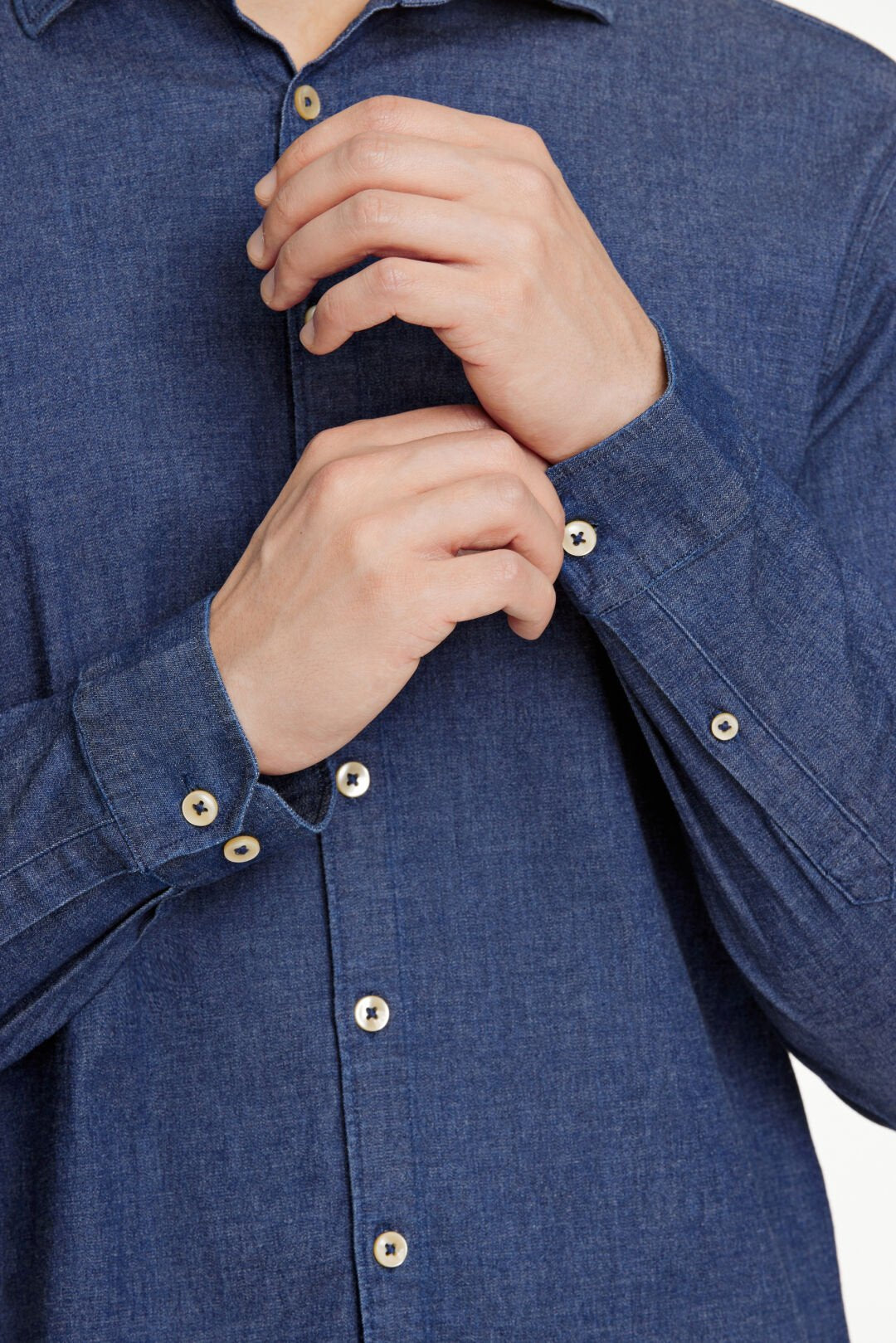 Soft indigo stretch shirt