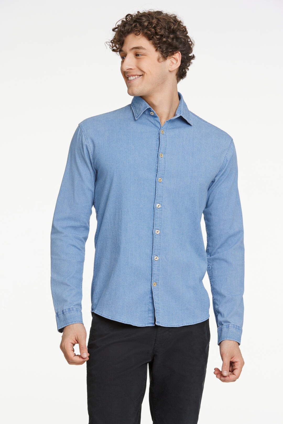 Soft indigo stretch shirt