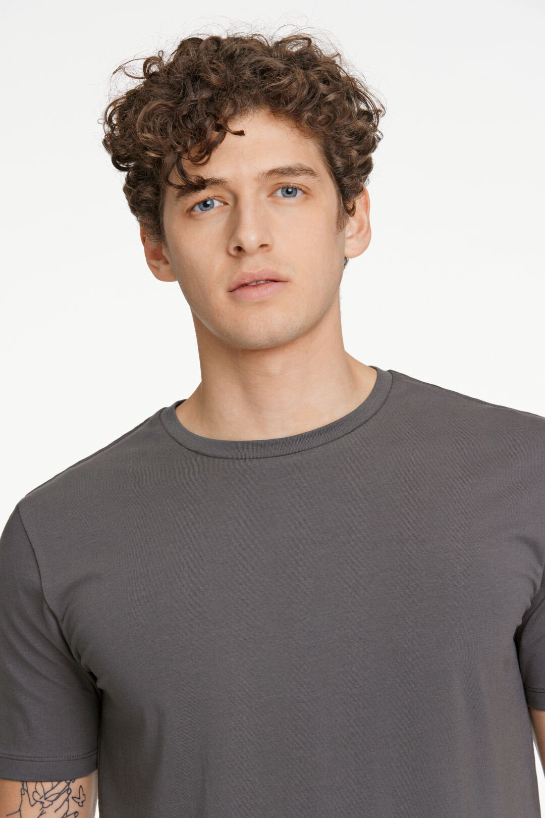 Stretch crew neck Tee Dark grey