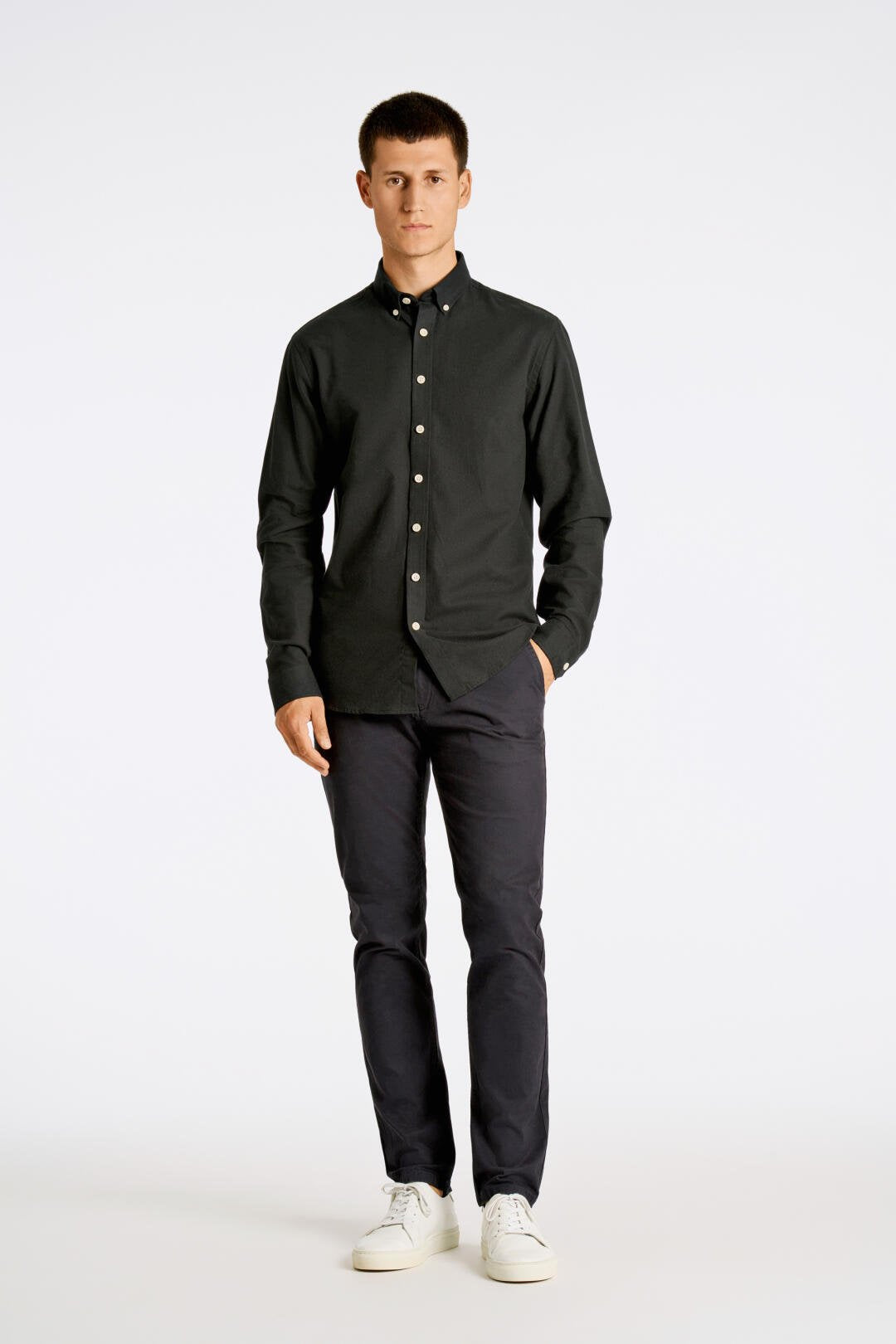 Melange brushed shirt Black