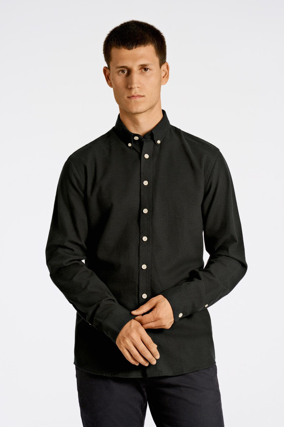 Melange brushed shirt Black