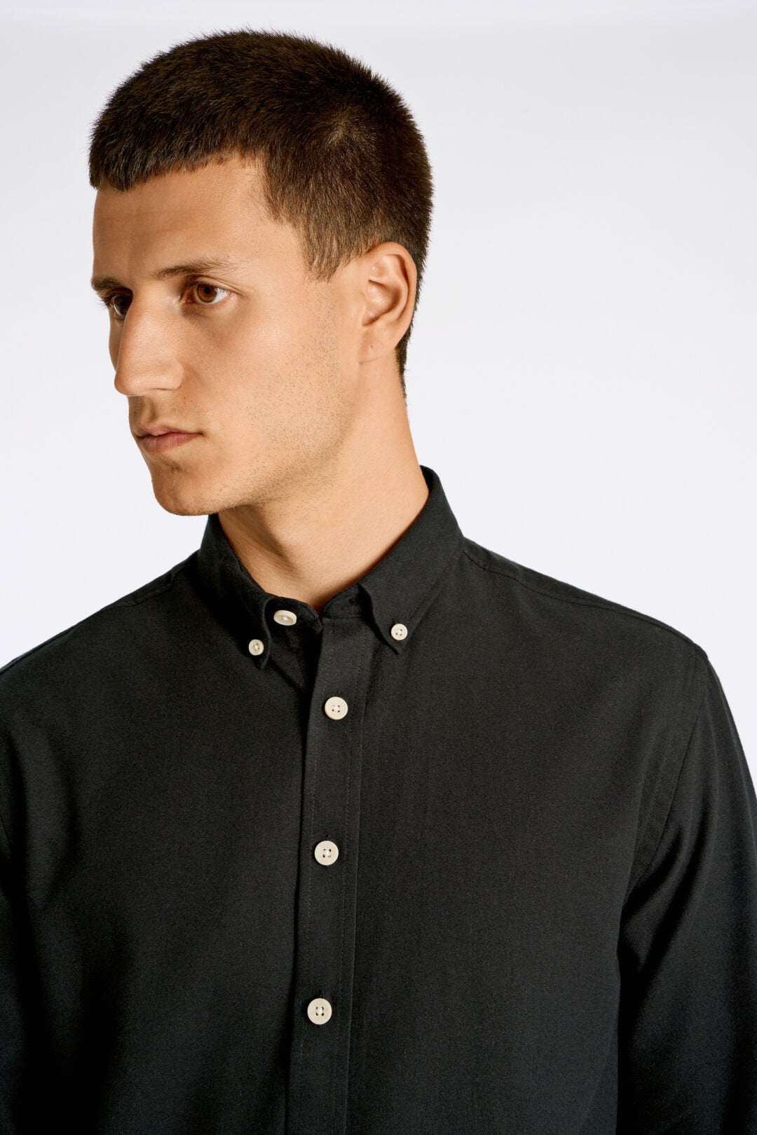 Melange brushed shirt Black