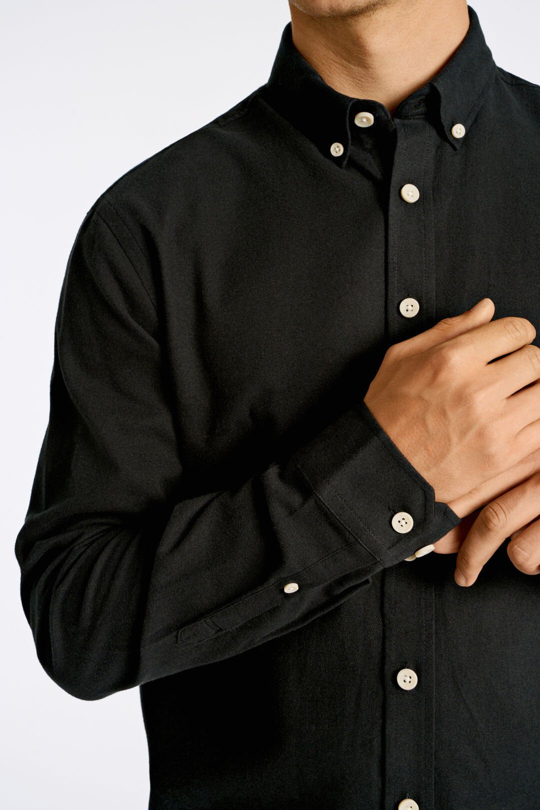 Melange brushed shirt Black