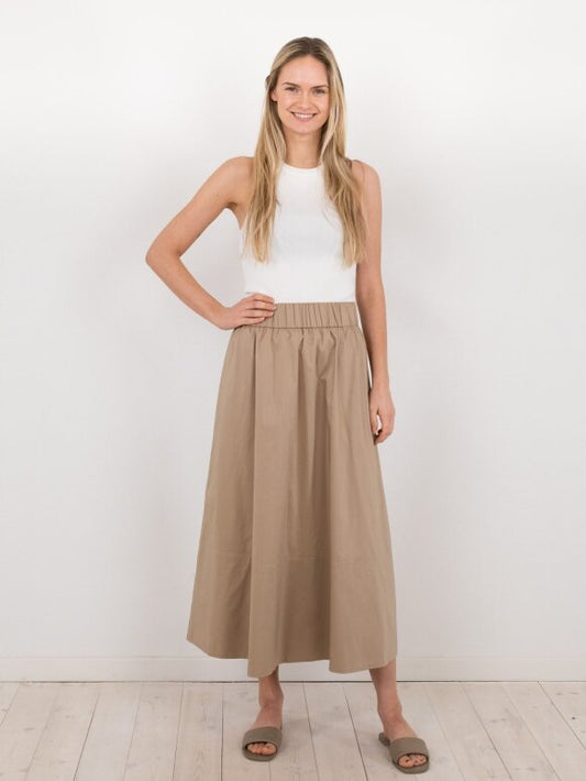 Yara poplin skirt Dark sand