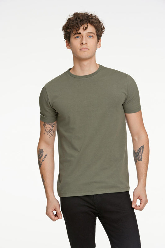 Stretch crew neck Tee Army