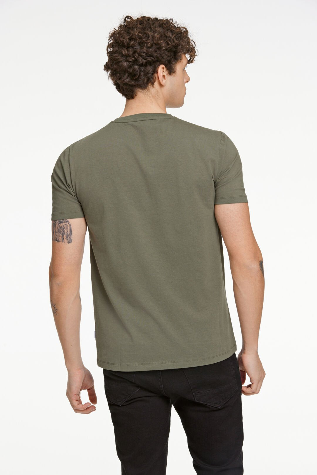 Stretch crew neck Tee Army