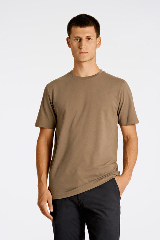 Stretch crew neck Tee Dark Stone