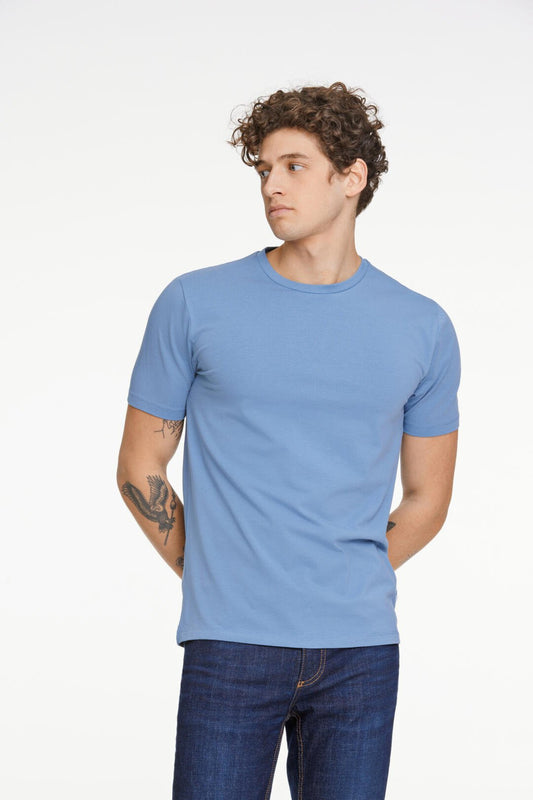 Stretch crew neck Tee Dust blue